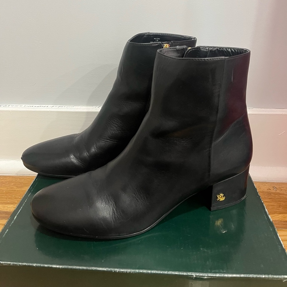 Ralph Lauren Welford black boots, size 11